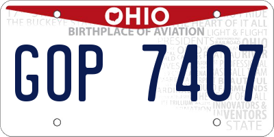 OH license plate GOP7407