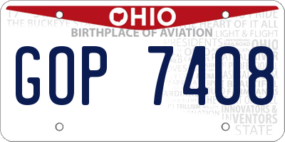 OH license plate GOP7408