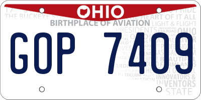 OH license plate GOP7409
