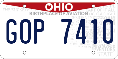 OH license plate GOP7410
