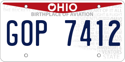 OH license plate GOP7412