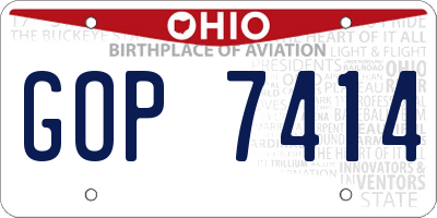 OH license plate GOP7414