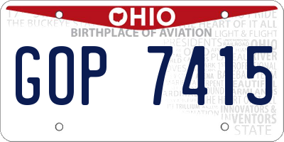 OH license plate GOP7415