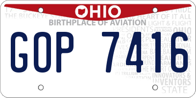 OH license plate GOP7416