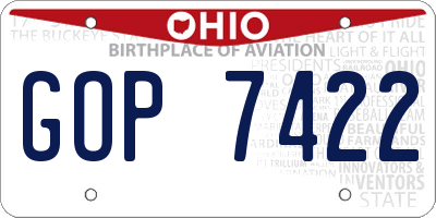 OH license plate GOP7422