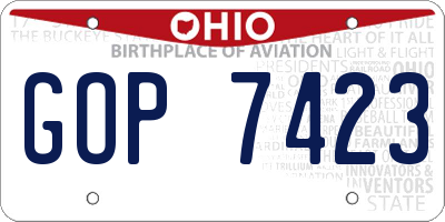 OH license plate GOP7423