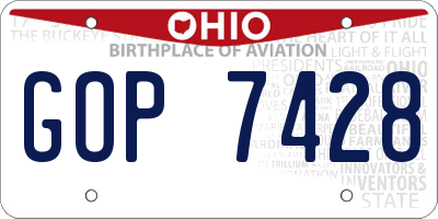 OH license plate GOP7428