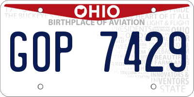 OH license plate GOP7429