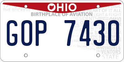 OH license plate GOP7430