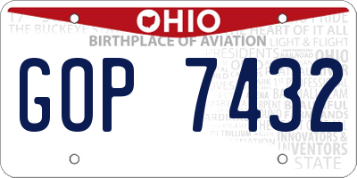 OH license plate GOP7432