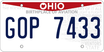 OH license plate GOP7433