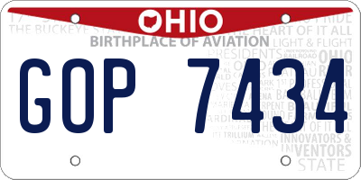 OH license plate GOP7434