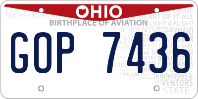 OH license plate GOP7436