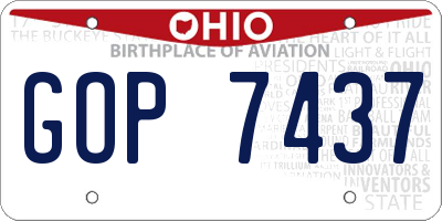 OH license plate GOP7437