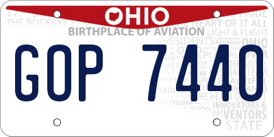 OH license plate GOP7440