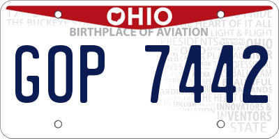 OH license plate GOP7442