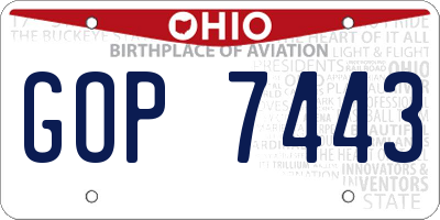 OH license plate GOP7443