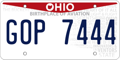OH license plate GOP7444