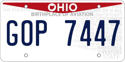 OH license plate GOP7447