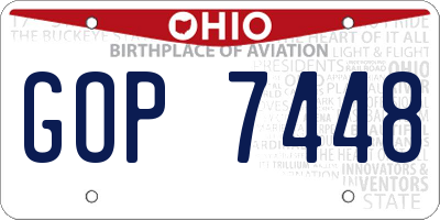 OH license plate GOP7448