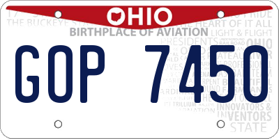 OH license plate GOP7450
