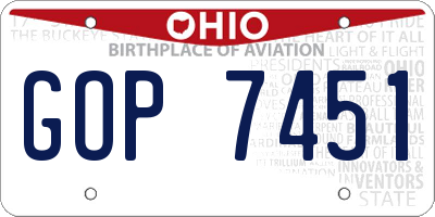 OH license plate GOP7451