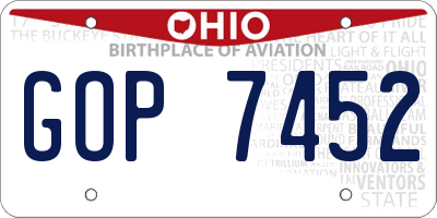 OH license plate GOP7452