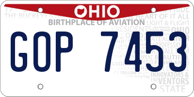 OH license plate GOP7453