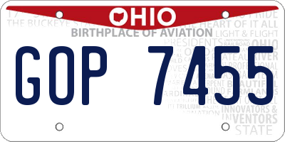 OH license plate GOP7455