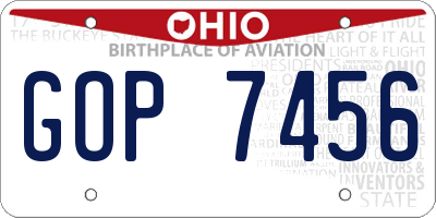 OH license plate GOP7456