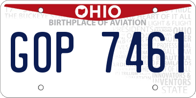OH license plate GOP7461