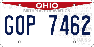 OH license plate GOP7462