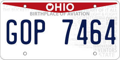 OH license plate GOP7464