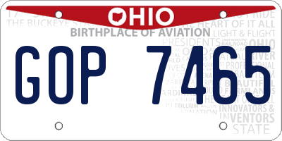 OH license plate GOP7465