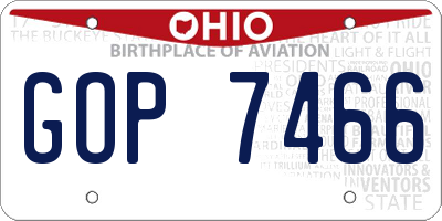 OH license plate GOP7466