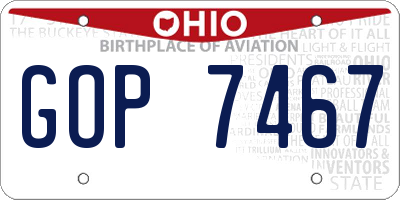 OH license plate GOP7467
