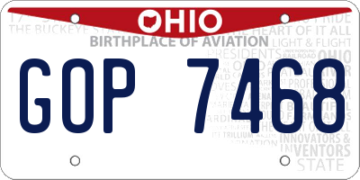OH license plate GOP7468