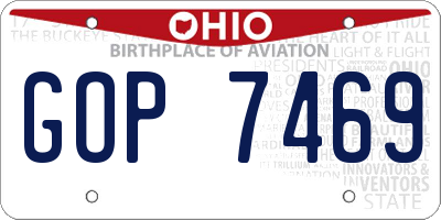 OH license plate GOP7469