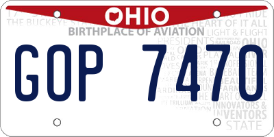 OH license plate GOP7470