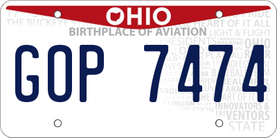 OH license plate GOP7474