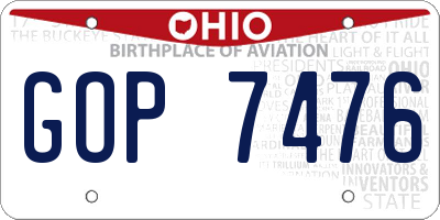 OH license plate GOP7476