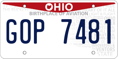 OH license plate GOP7481