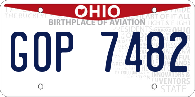 OH license plate GOP7482