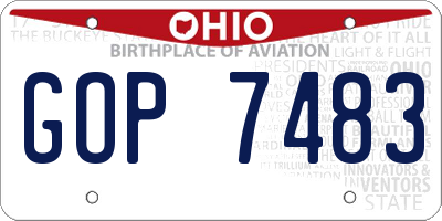OH license plate GOP7483