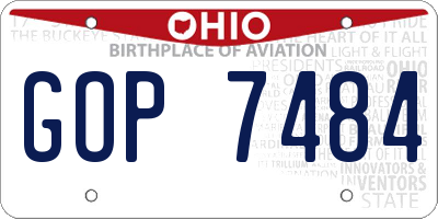 OH license plate GOP7484