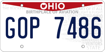 OH license plate GOP7486