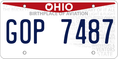 OH license plate GOP7487