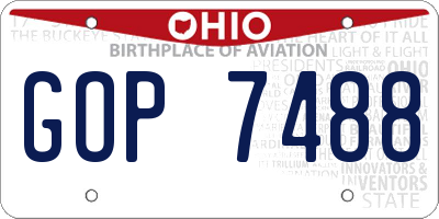 OH license plate GOP7488