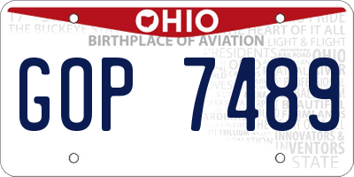 OH license plate GOP7489