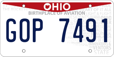 OH license plate GOP7491